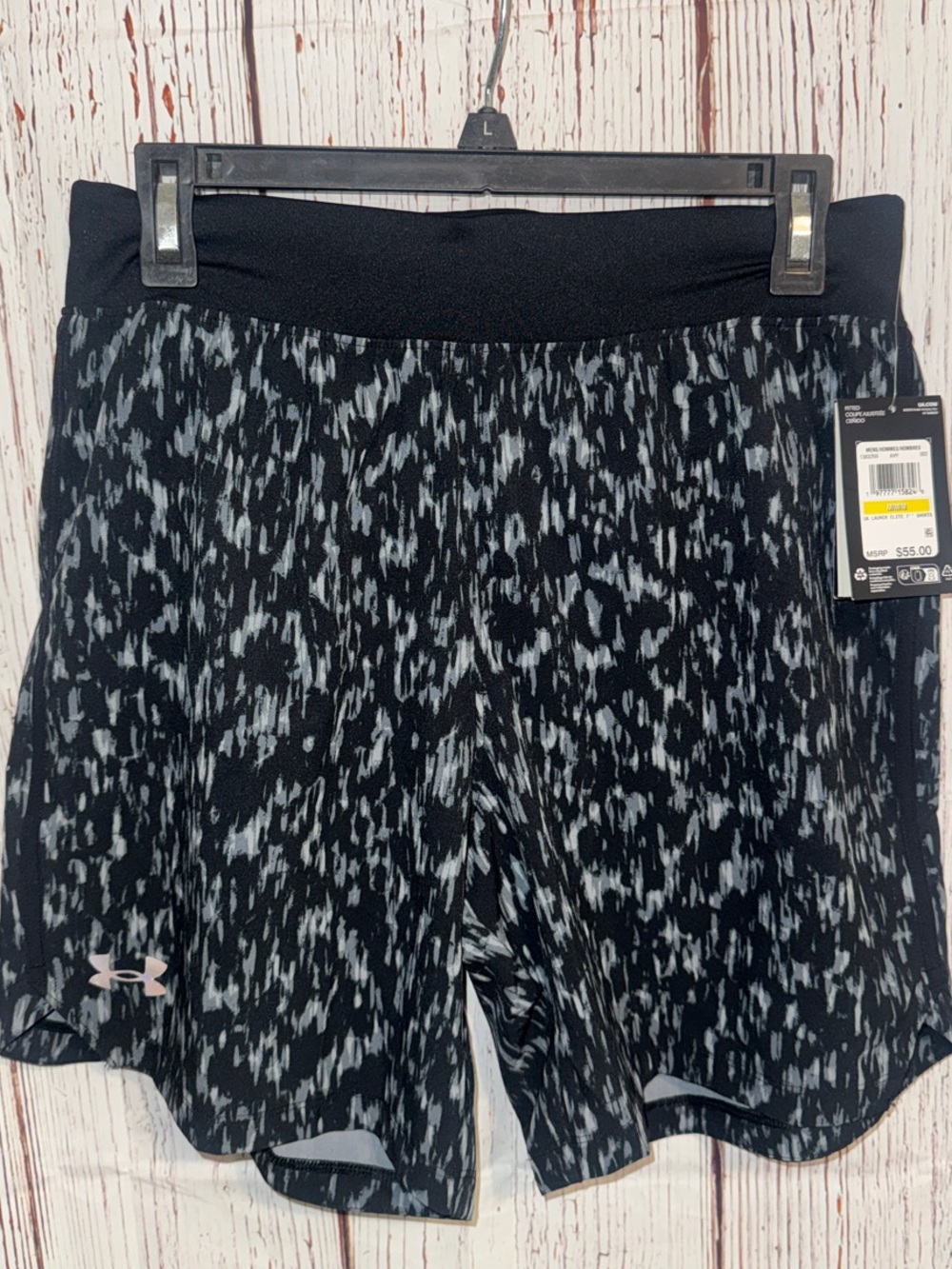 Under Armour Black and Gray Printed Men's Shorts